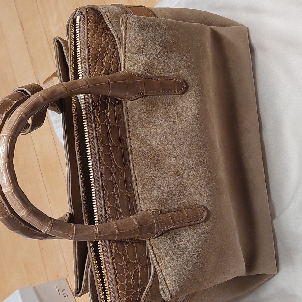 Nancy Gonzalez crocodile and leather handbag